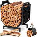 Firewood Rack Outdoor Indoor - Compact Heavy-Duty Log Holder