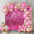 Shimmer Wall Backdrop Hot Pink 12Pcs Sequin Panels - Photo-Ready