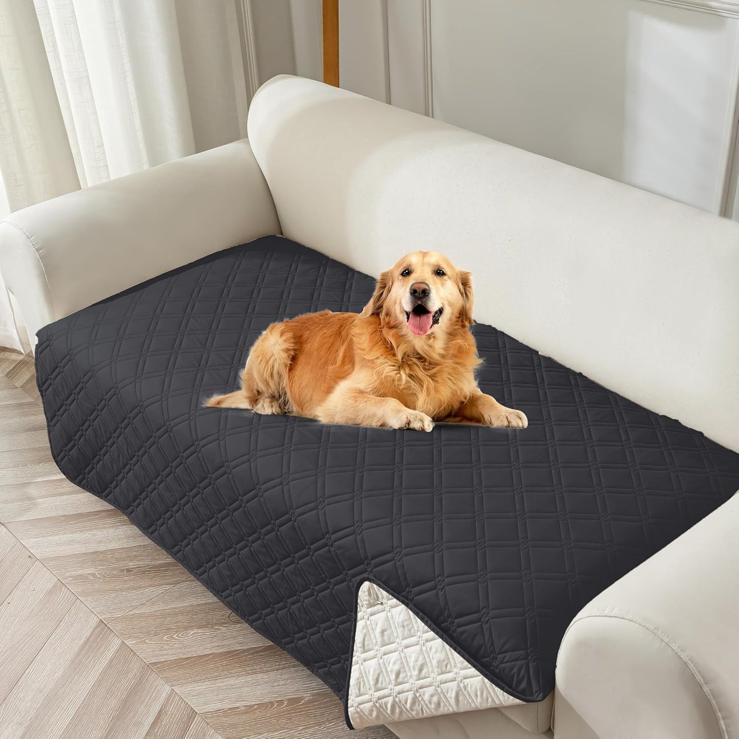 Genina Waterproof Couch Cover for Pets, Washable 86.6 inch Sofa