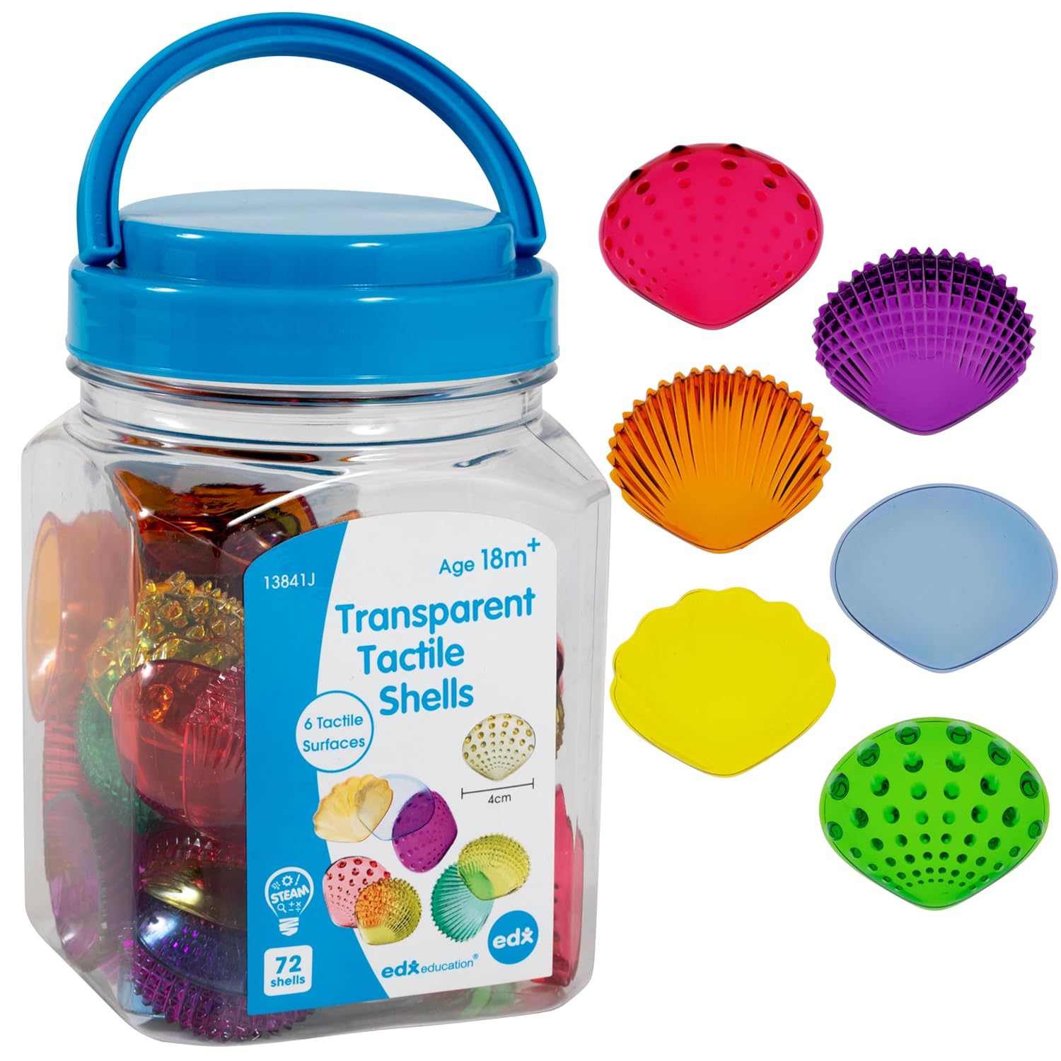 Explore STEM with 72 Tactile Shells - Light Panel Sensory Learning