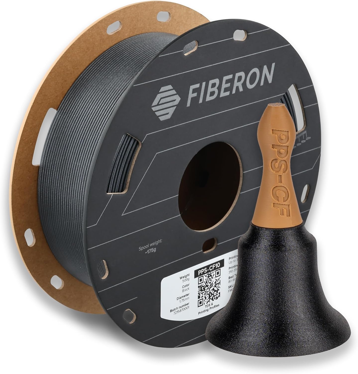 Polymaker Fiberon PPS-CF10 Filament Black 1.75mm for 3D Printing