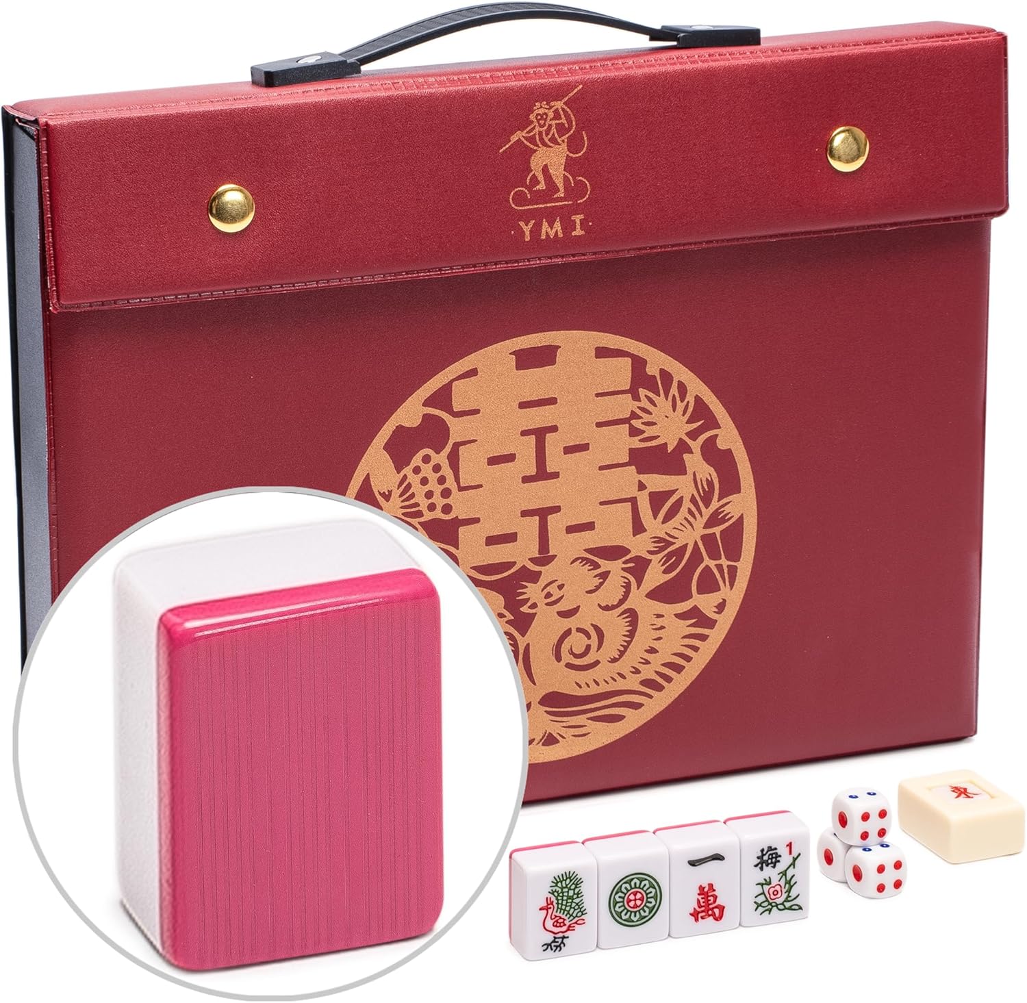 Chinese Mahjong Set with 146 Medium Tiles for Traditional Play
