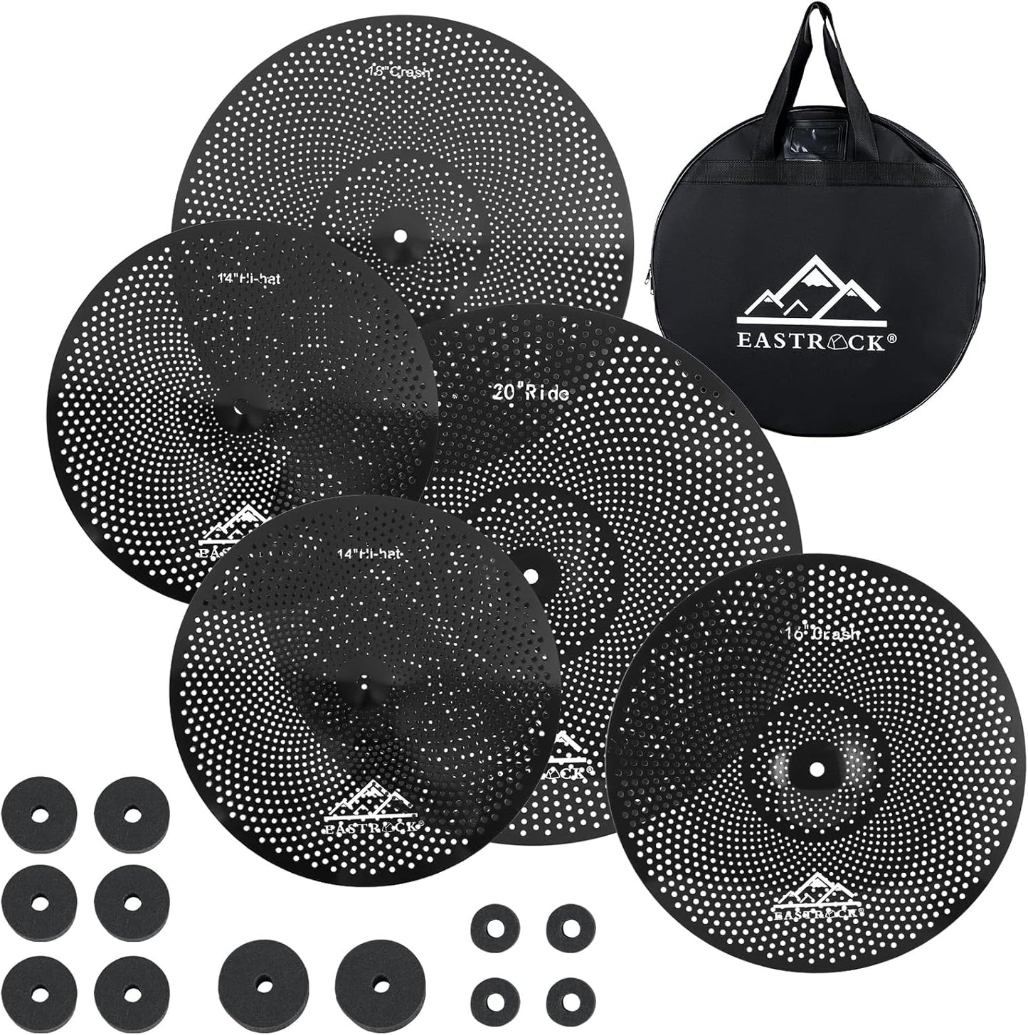 EASTROCK Low Volume Cymbal Pack - Perfect for Quiet Practice