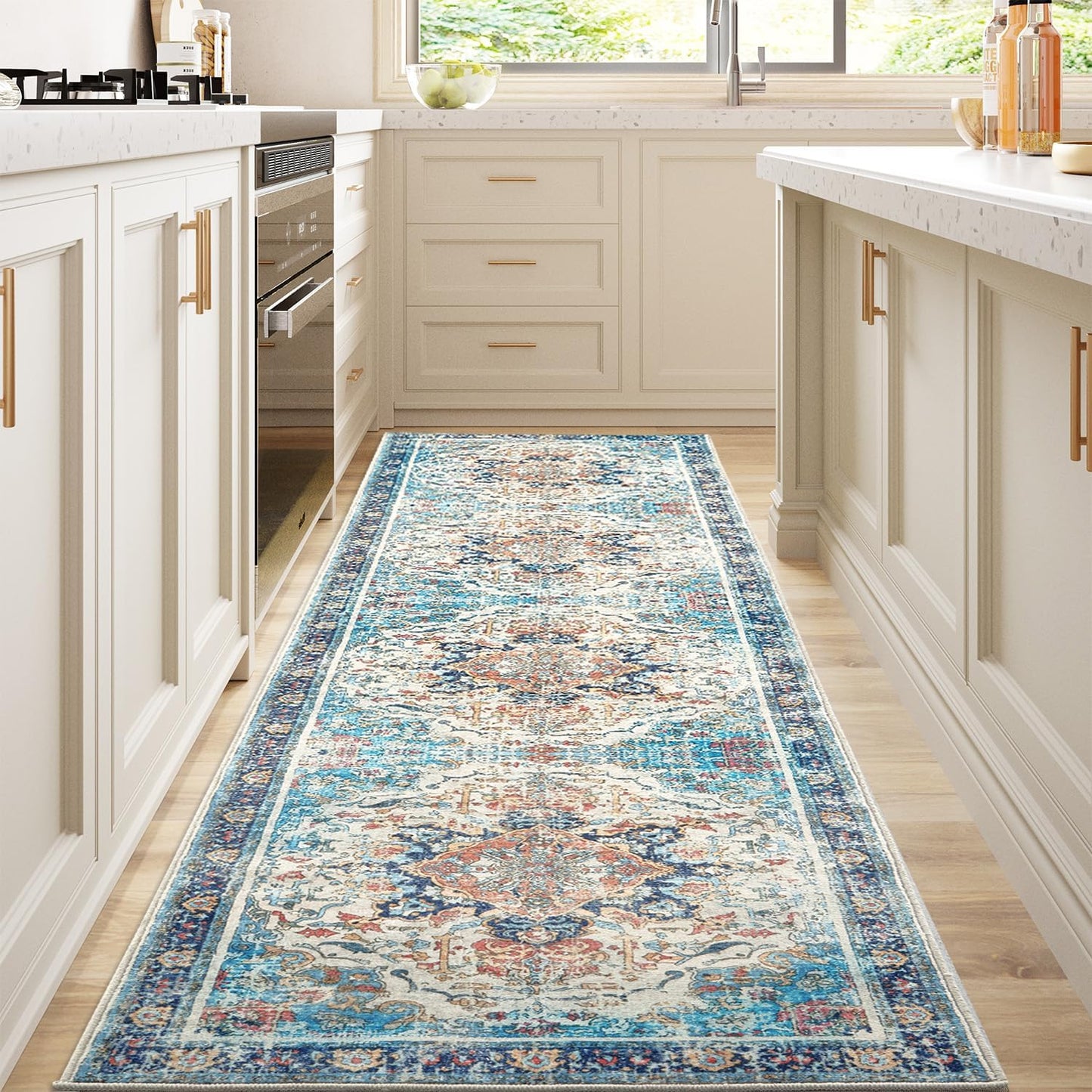 Topllen Runner Rug - 2ftx10ft Boho Washable Kitchen Rug