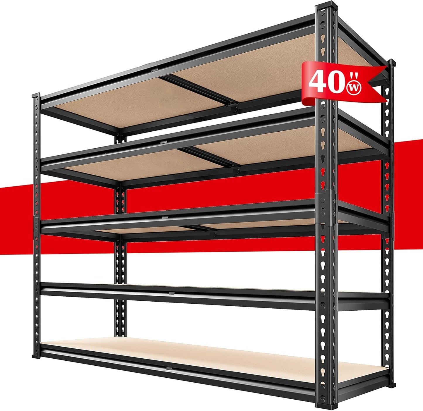 2500LBS Heavy Duty Garage Shelving with Adjustable 5 Tier Design