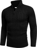COOFANDY Men's Quarter Zip Slim Fit Mock Neck Sweater - Warm, Stylish