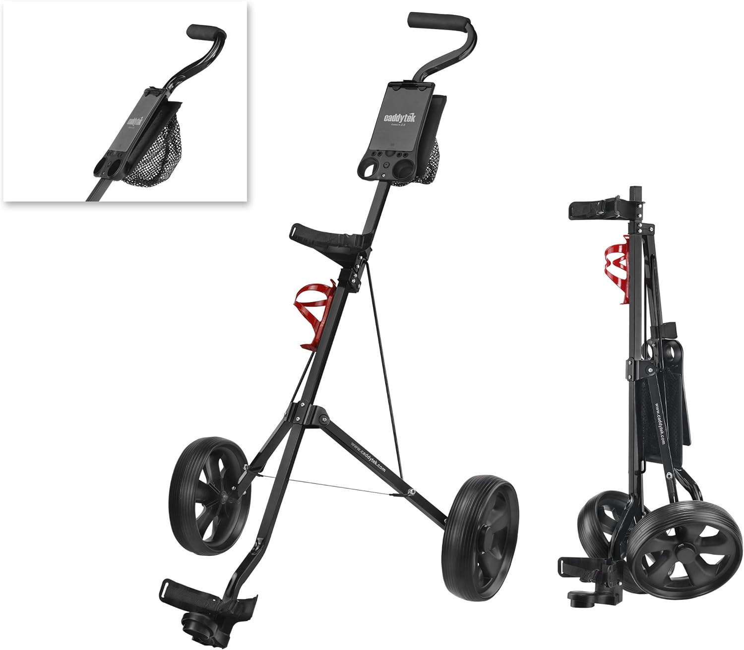 CaddyTek Deluxe Golf Pull Cart: Lightweight & Compact Design
