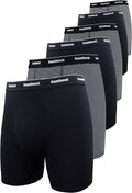 6-Pack Men's Soft Stretch Boxer Briefs S-XXL - Open Fly Comfort