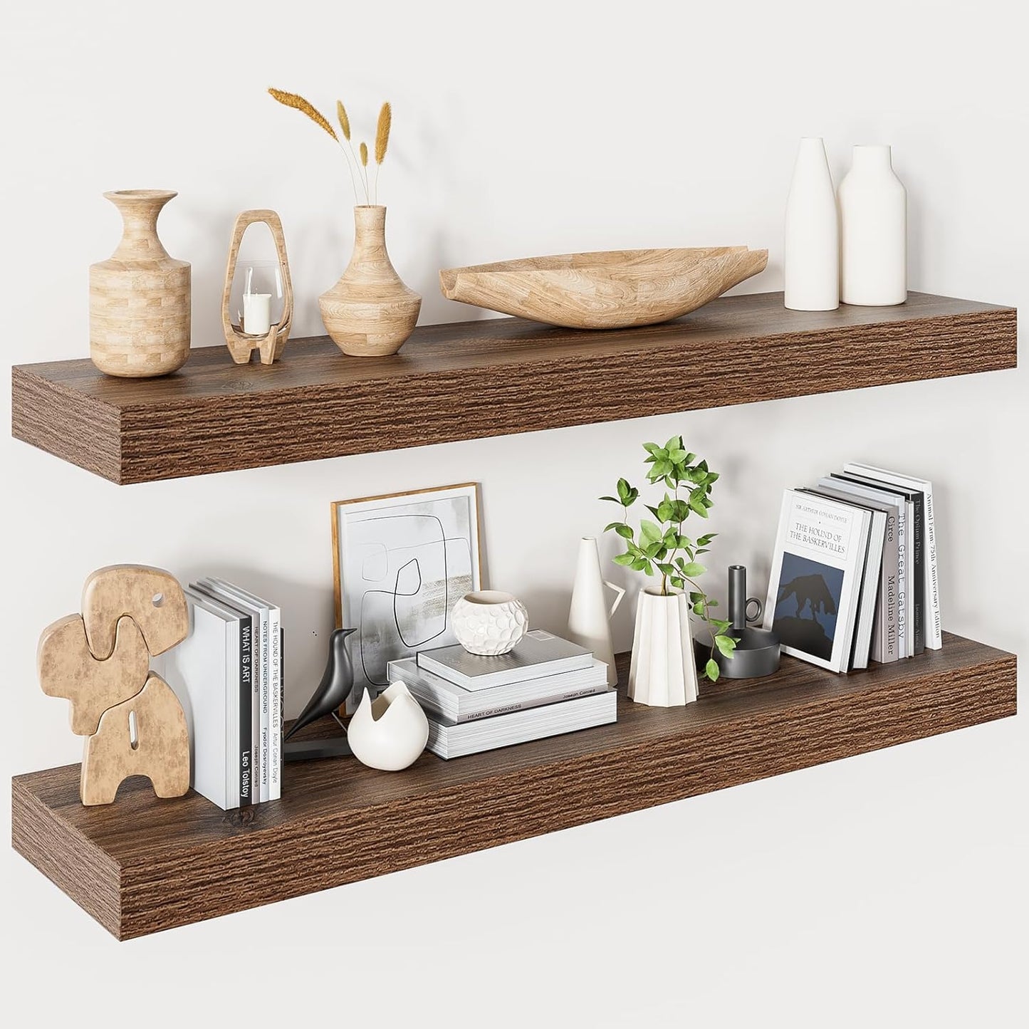 Heimlove 36 Inch Floating Shelves for Wall - Modern Rustic Design