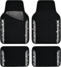 Bling Diamond Car Mats Black Silver - Sparkly Universal Floor Mats