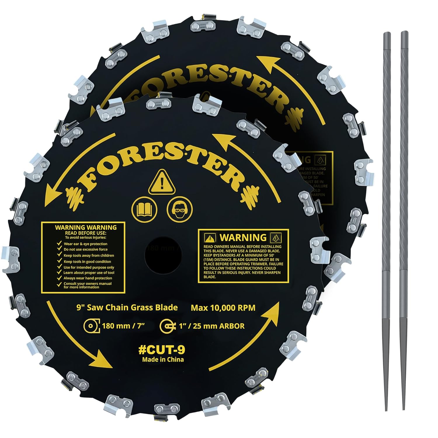 Forester Chainsaw Brush Cutter Blade Set for Trimmers - 9in