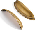 10 Pack 5 in Drawer Pulls Antique Brass Cup Pulls - Classic Kitchen