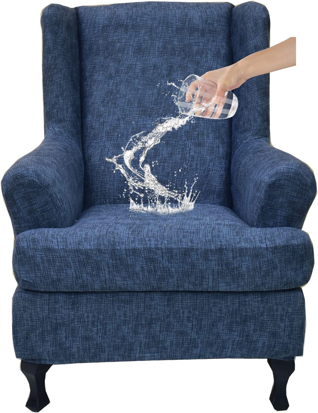 CRFATOP Waterproof Wing Chair Slipcovers for Living Room Style