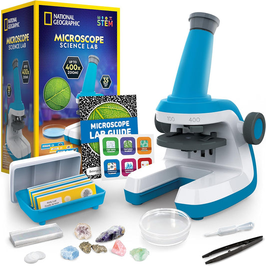National Geographic Kids Microscope - 400x Zoom, STEM Science Kit