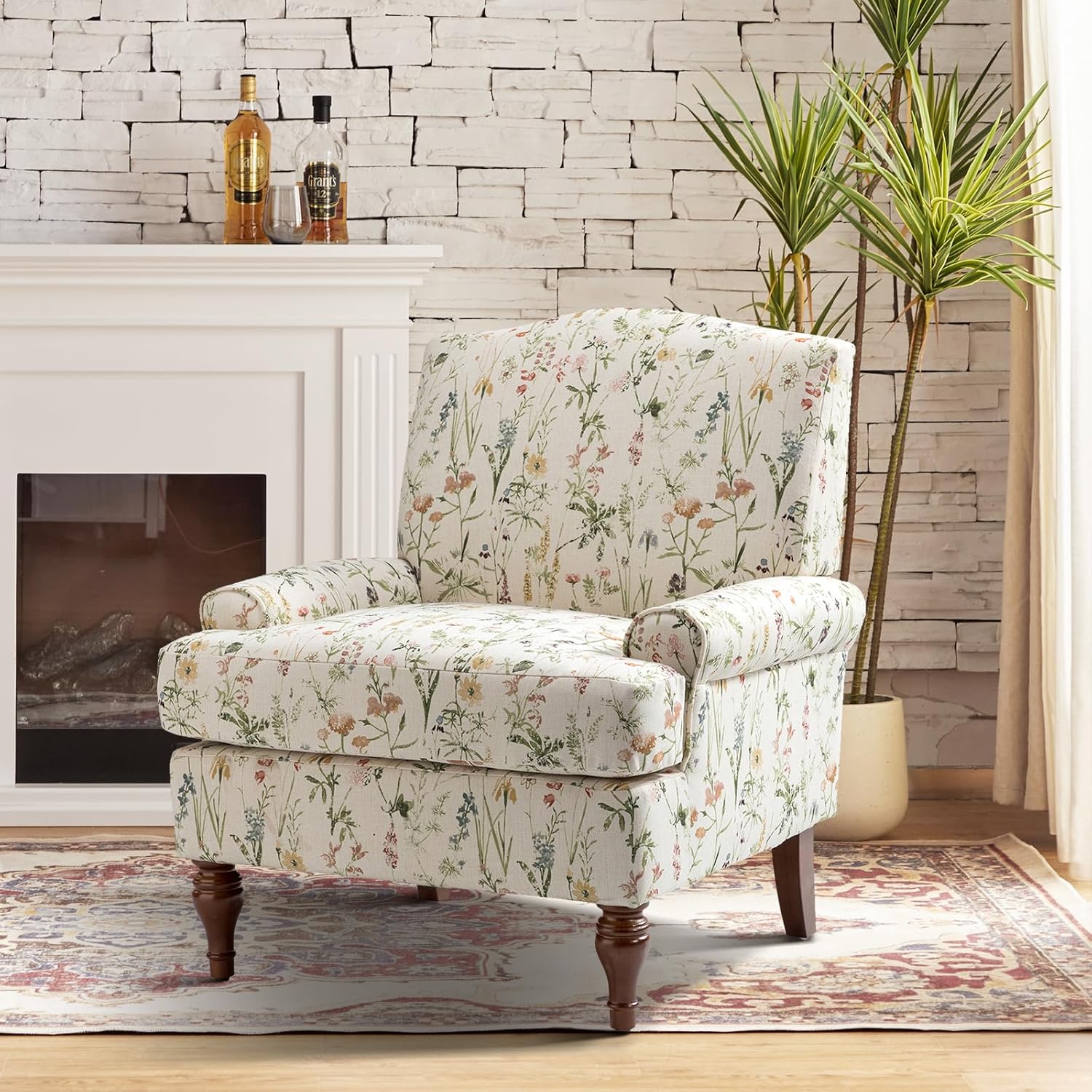Floral Upholstered Armchair - Comfort & Style!