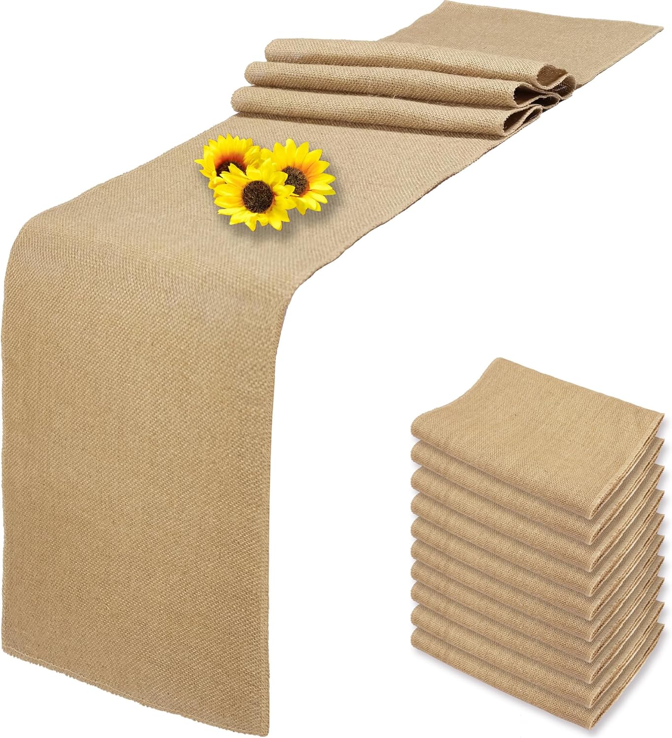 Natural Burlap Table Runners for Rustic Wedding Decor and More
