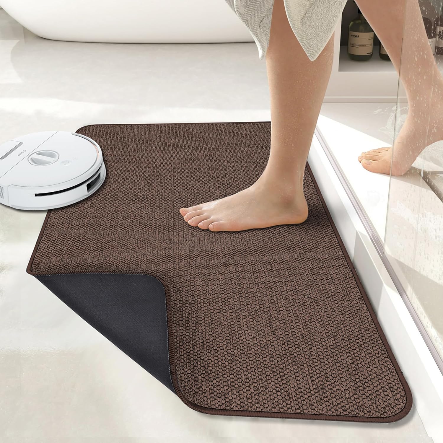 Ultra Thin Bath Mat for Bathroom, Non-Slip Quick Dry Rug