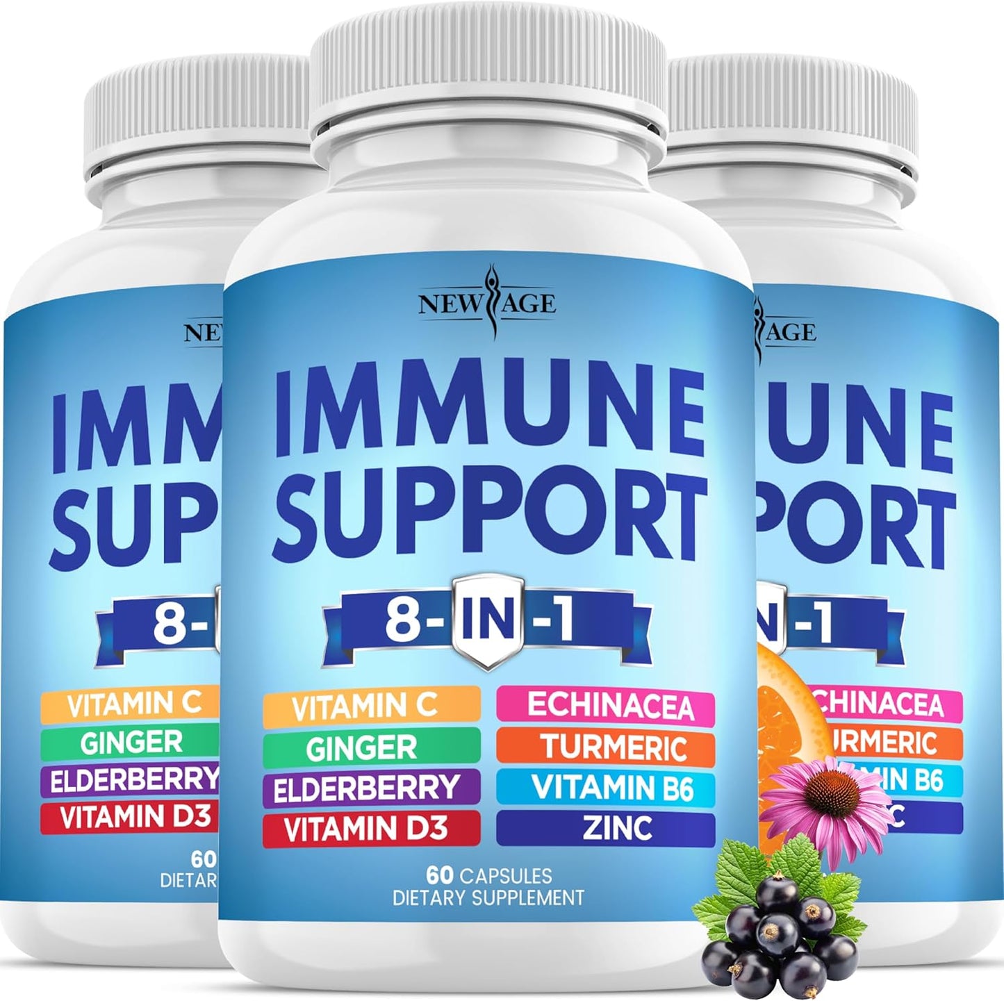 8 in 1 Immune Support Booster Supplement with Echinacea & Zinc
