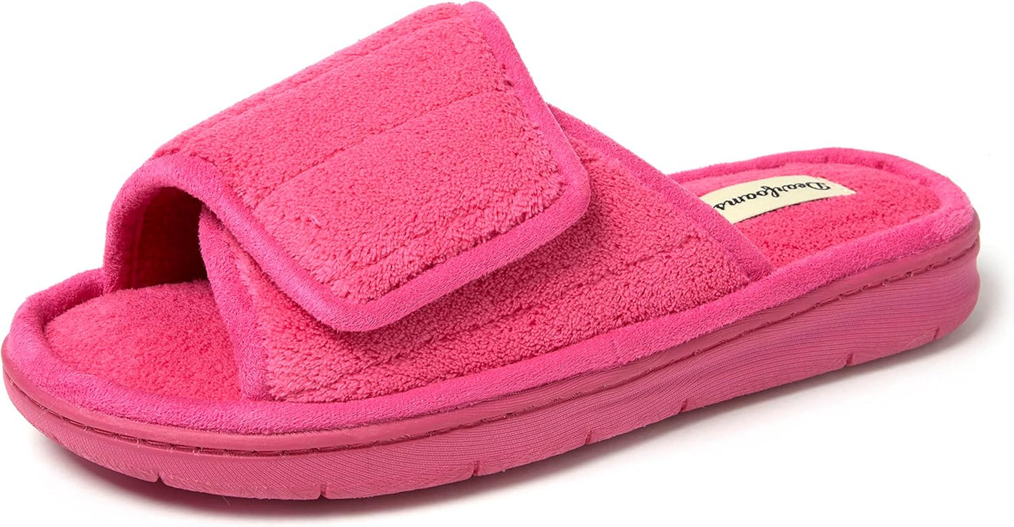 Adjustable Indoor/Outdoor Memory Foam Slide Slipper for Women