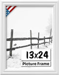 White 13x24 Picture Frame 0.75 in Wide - Handmade Solid Wood Frame
