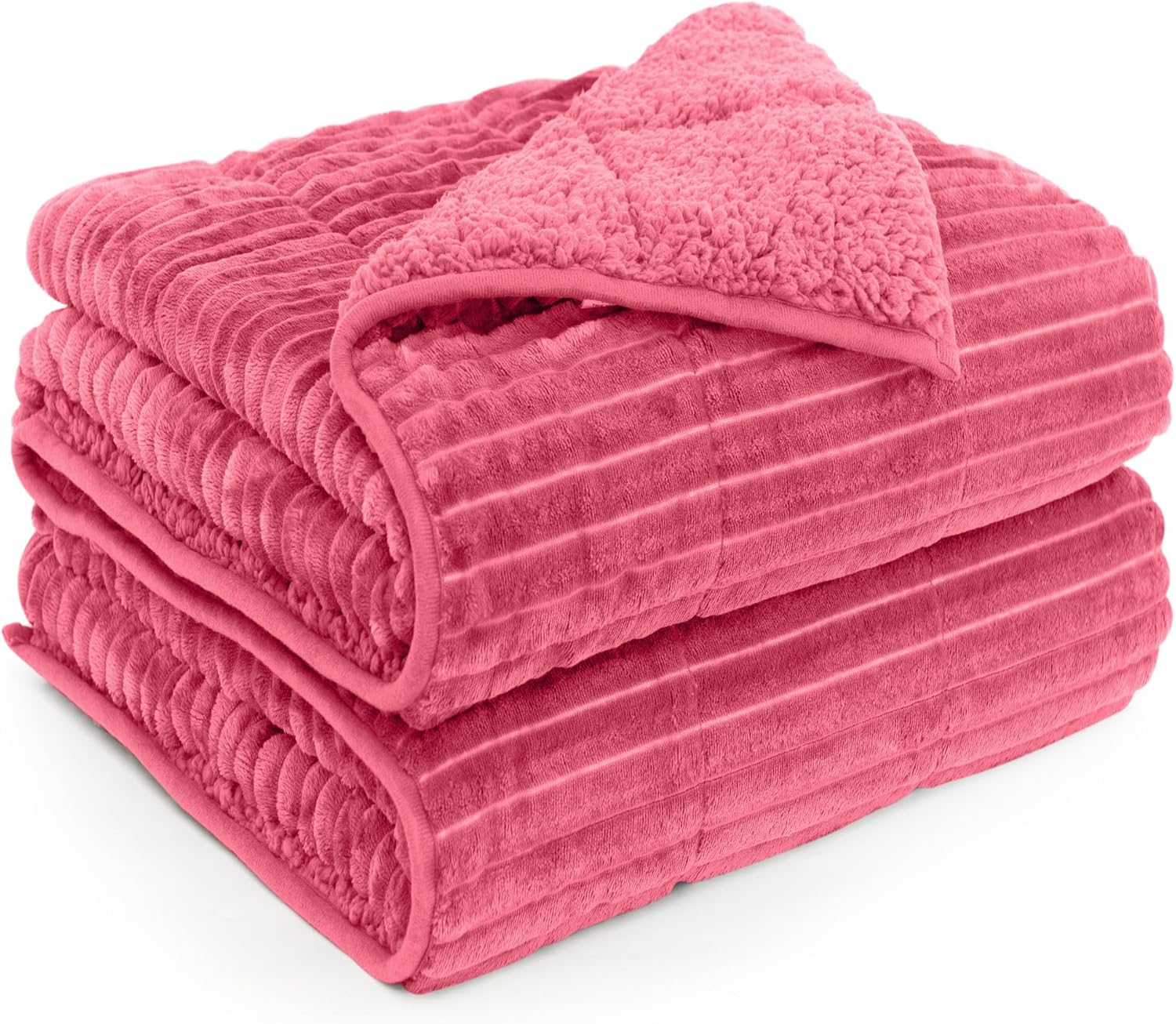 Sherpa Fleece Weighted Blanket for Cozy Sleep and Comfort