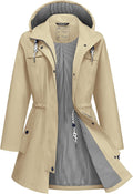 Rain Jacket Women Waterproof Long Lightweight Raincoat - Hooded