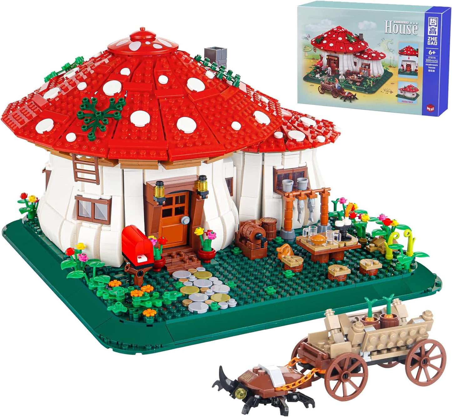 2233PCS Mushroom House Building Blocks for Creative Fun