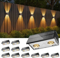 Bridika Solar Fence Lights 12 Pack - Up & Down Color LED Outdoor