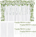 10ft x 7ft White Backdrop Curtain with Wisteria Garland - Photo