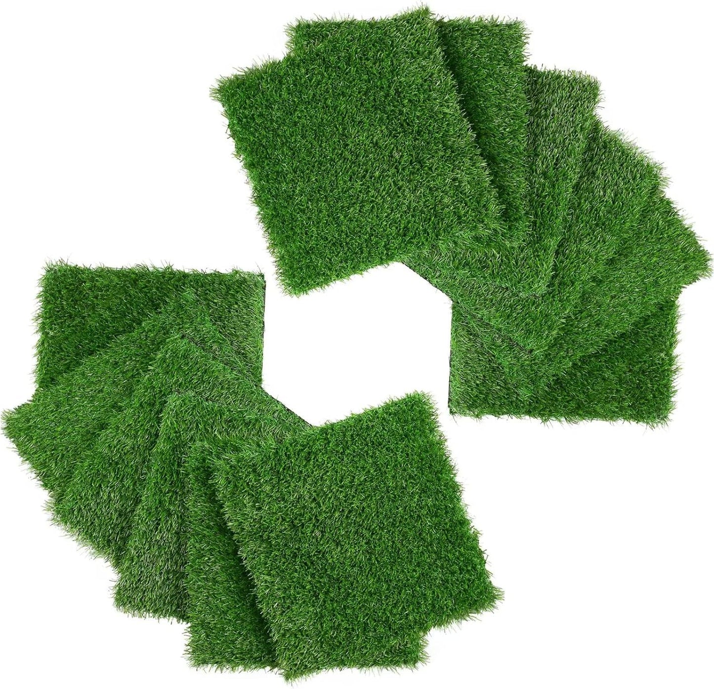 XLX TURF Square Artificial Grass Placemats for Party Decor