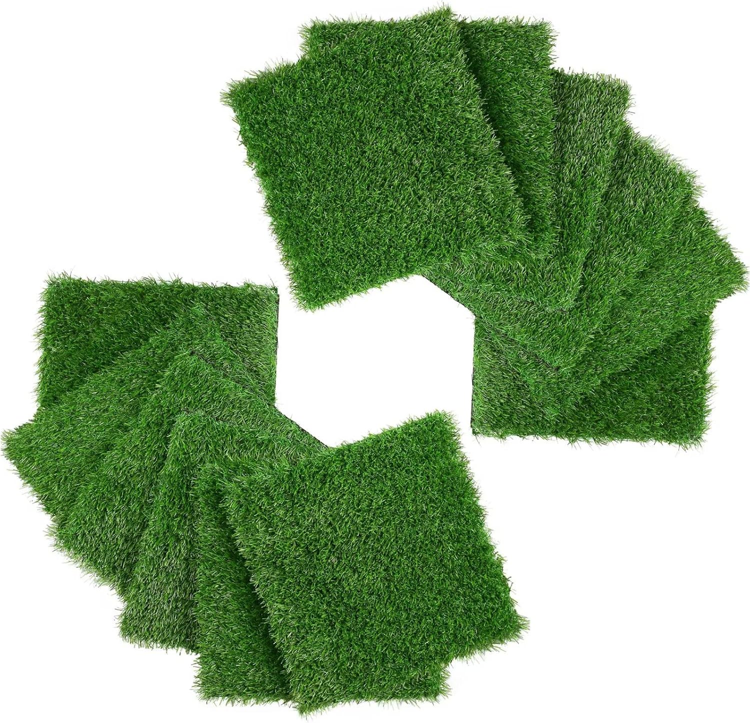 XLX TURF Square Artificial Grass Placemats for Party Decor