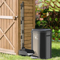 Dog Poop Trash Can Outside with Lid and Metal Pooper Scooper - Odor