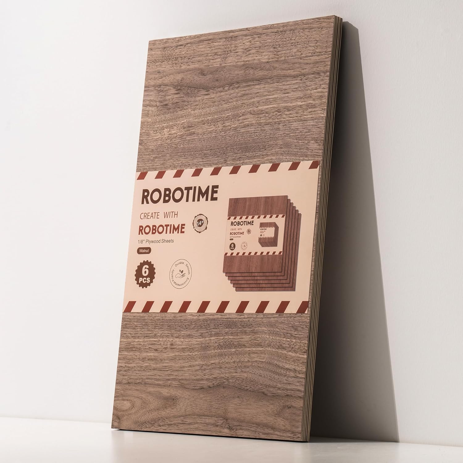 ROBOTIME 6Pcs 3mm Walnut Plywood for Laser Cutting & Crafts