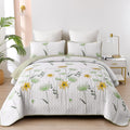 Floral King Size Quilt Set for All Seasons by Dinjoy