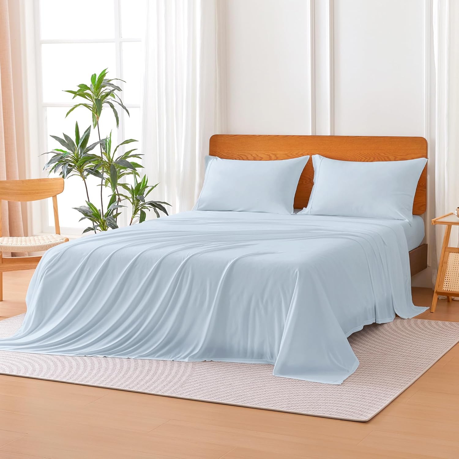 Soft Jersey Microfiber 4-Piece Sheet Set for King Size Beds