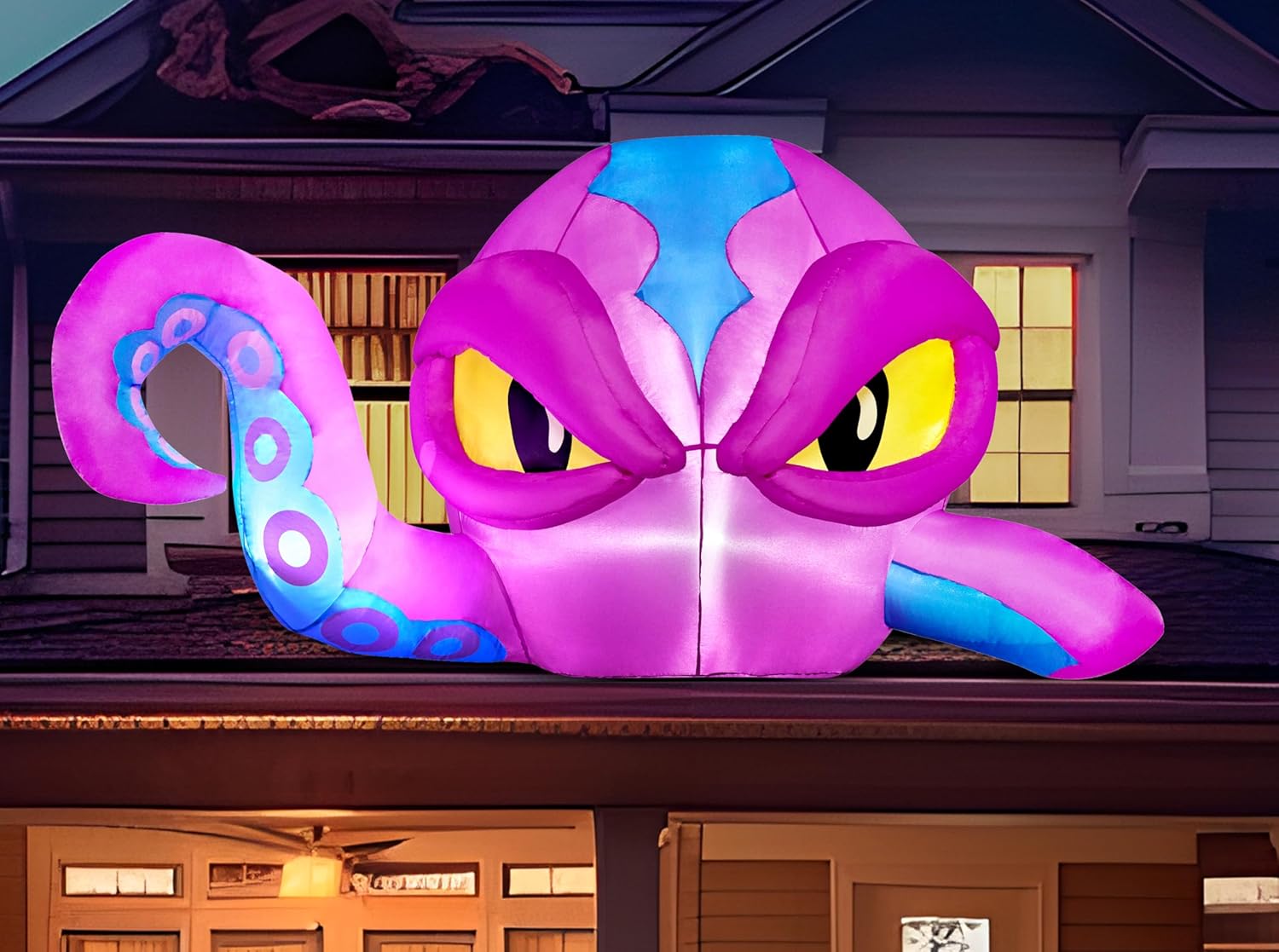Halloween Inflatable Purple Octopus Head for Spooky Decor