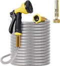 Metal Garden Hose 75FT - Stainless Steel Heavy Duty Kink Free