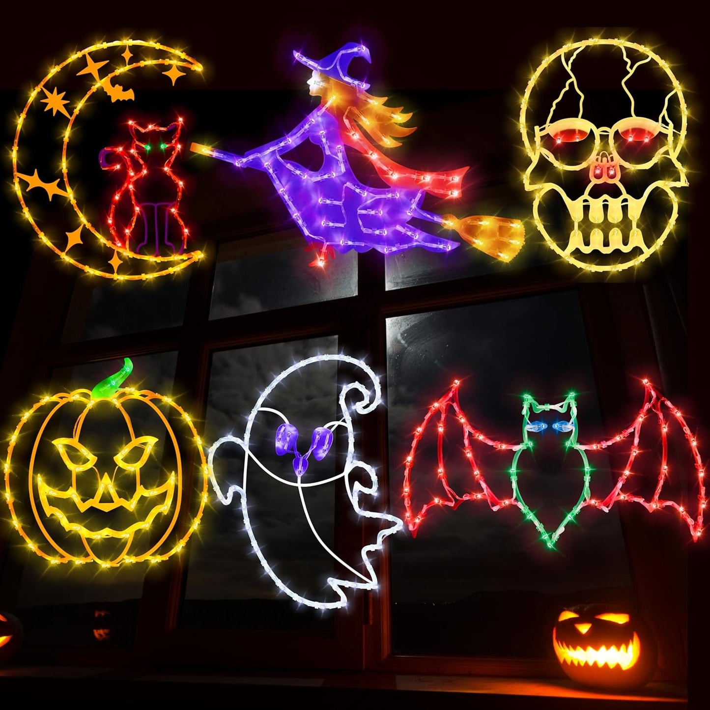 16 Inch Halloween Window Silhouette Lights for Spooky Decor