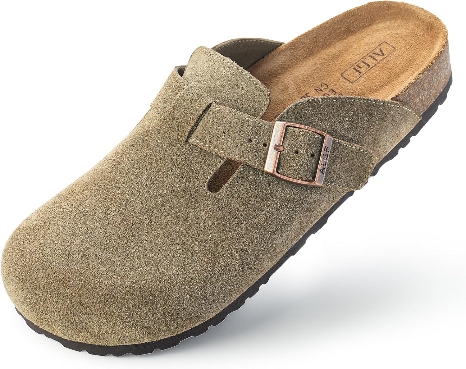 Womens Genuine Suede Clogs with Arch Support for Comfort