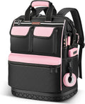 LOKASS Pink Tool Bag for Women - Wide-Open Waterproof Tool Backpack