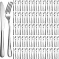 Nuenen 100 Piece Stainless Steel Forks and Knives Set - Durable