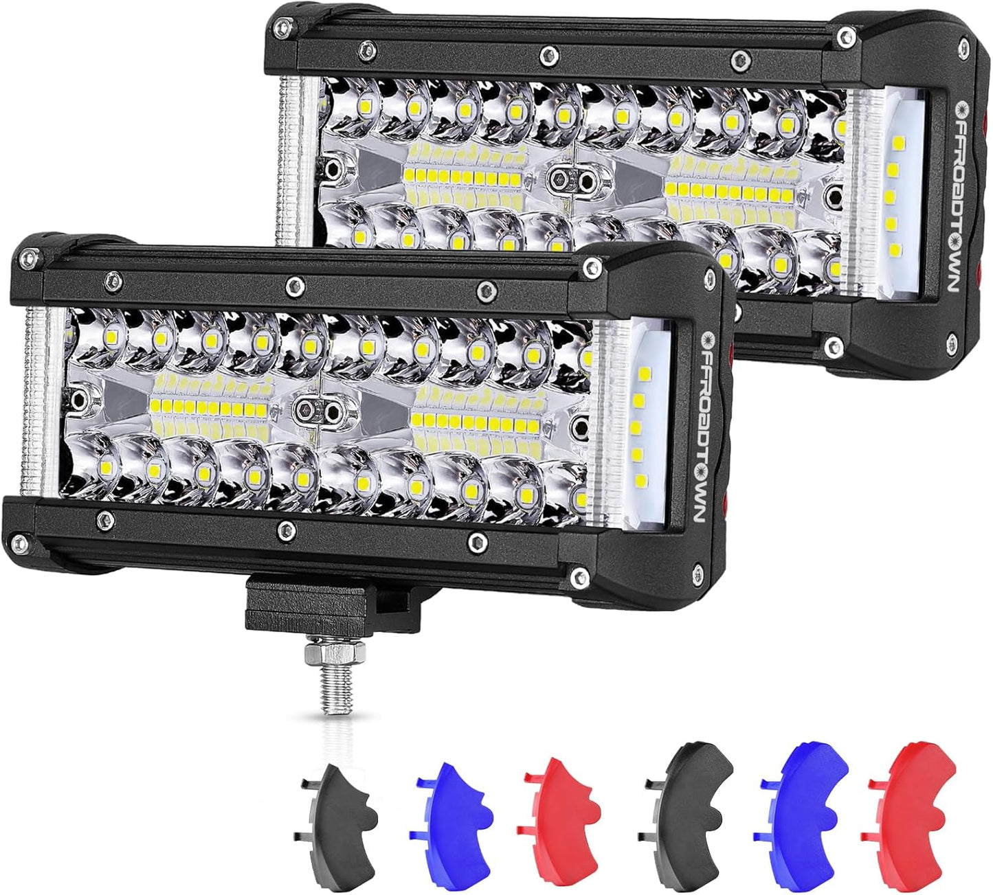 7in LED Light Bars with Side Shooter Pods for Off Road Vehicles