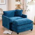 Blue Chenille Modular Sectional Sofa - Deep Seat Comfy Modular Set