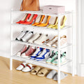 Smiry Shoe Rack 4 Tier Bamboo Shoe Organizer - Stackable Wooden