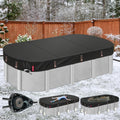 QH.HOME 12x24 Ft Winter Oval Pool Cover with Windproof Design