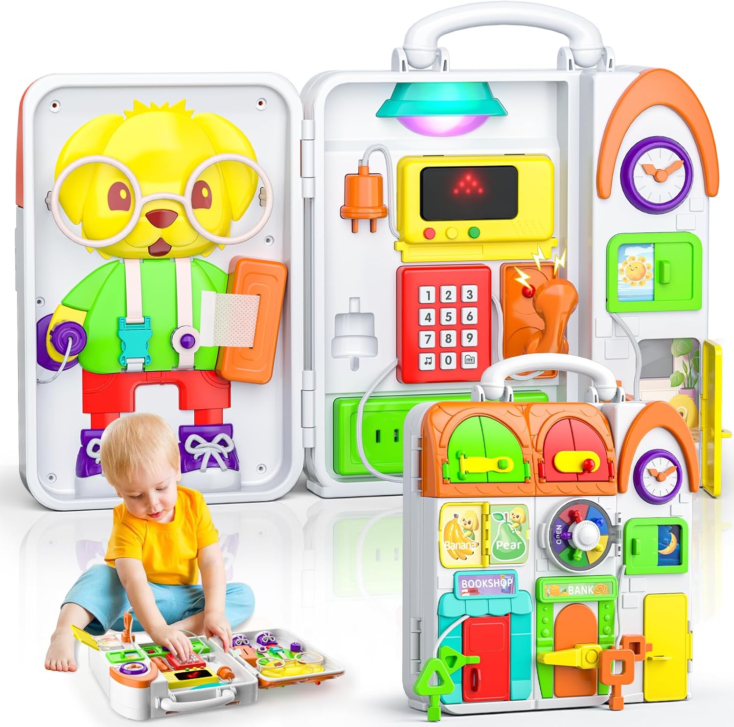 Montessori Busy Board for 1 Year Old - Educational Toy for Toddlers