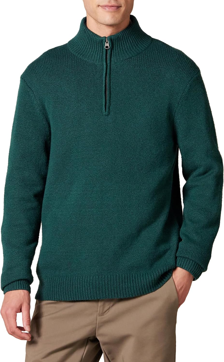 Men's Long-Sleeve Soft Touch Quarter-Zip Sweater for Comfort