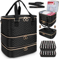 Nail Polish Organizer Bag - 3-Layer Large Nail Kit Case for Travel