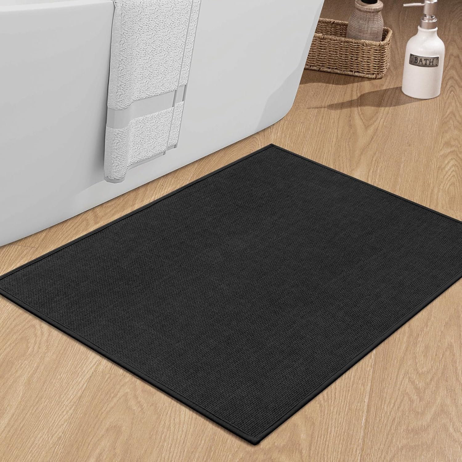 Chakme Bathroom Rugs Mat 36x25, Ultra Thin Non Slip Bath Mat