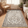 Washable Boho Floral Runner Rug 3x5 - Soft Low Pile, Non-Slip